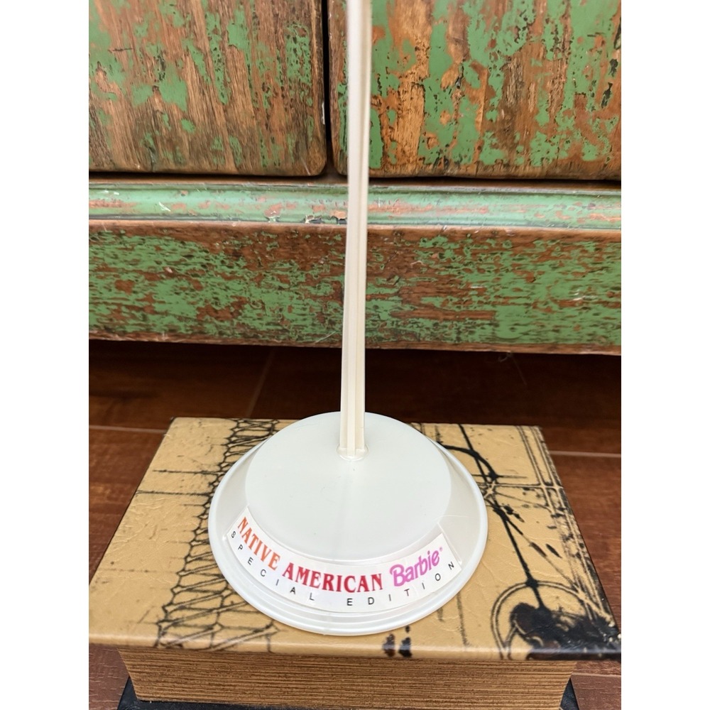 Native American Barbie Doll Stand Collector Round Base 1985